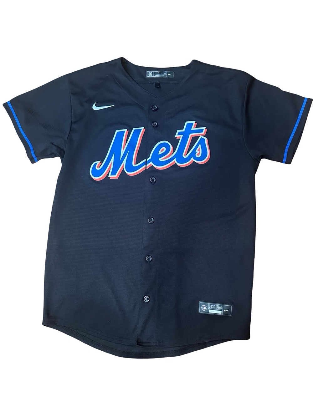 Authentic Nike Kids' New York Mets Black Jersey Size Boys Large 14/16
